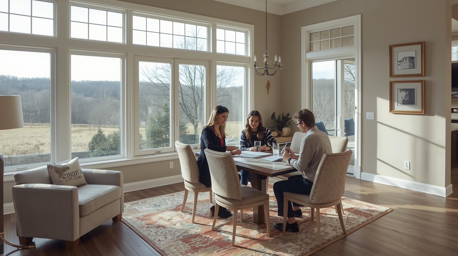 Home seller meeting with a real estate agent to discuss listing strategy in Winchester VA.