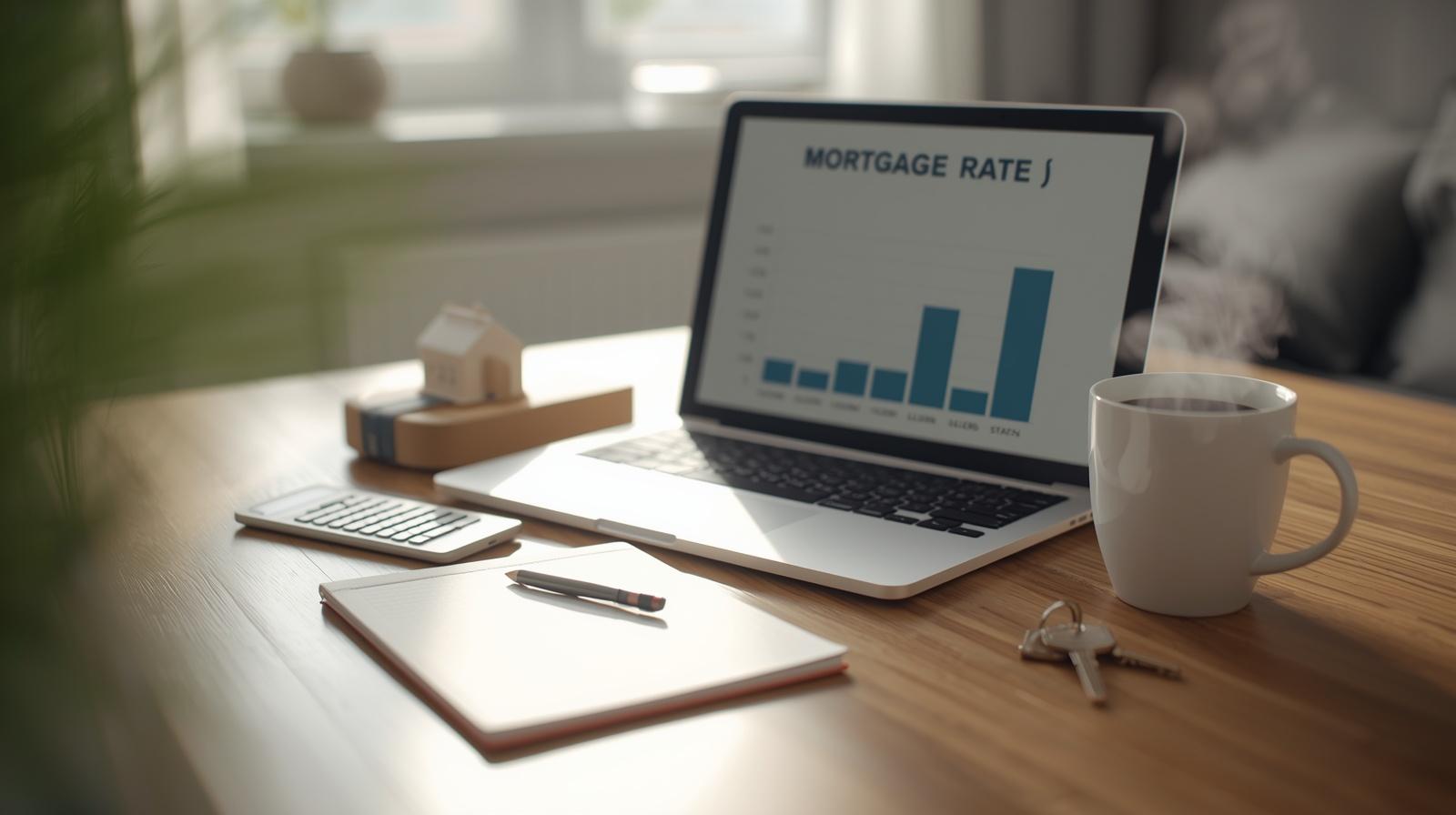 Home buyer reviewing mortgage interest rates and purchasing power while planning a home purchase